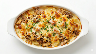 Patatas Gratinadas Con Kebab Con Patatas