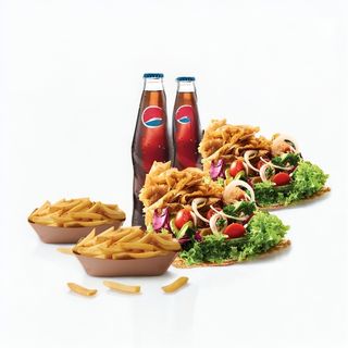 2 x bułka + 2x pepsi+ 2xfrytki