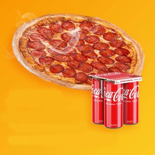 Big Double pepperoni + 4 Pack Coca-Cola