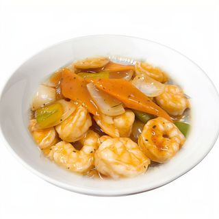 73 Gamberi al pepe nero e cipolla