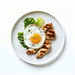 conbinado de pechuga de pollo rebozada