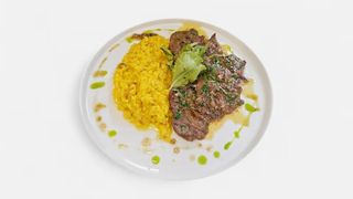 Scalopina e risotto milanese