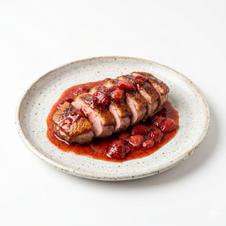 Pato Asado Con Salsa De Fresa