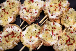 Spiedino di pollo alla crema di pecorino