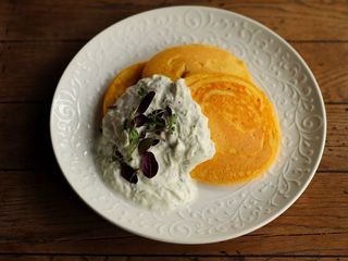 Гарбузові панкейки з грецьким йогуртом (160/150g)