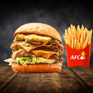 Double Smash Burger + Frites
