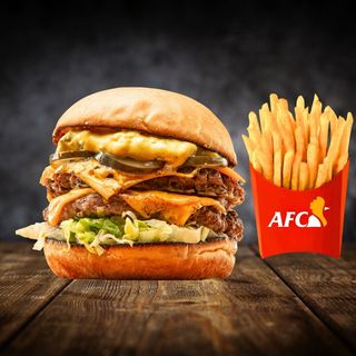 Double Smash Burger + Frites