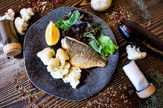 Grilled Sea Bass  With Cauliflower