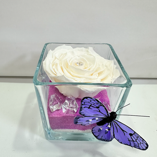 ROSA ETERNA CRISTAL CUADRADO