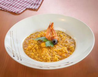 Risoto de Caril e Gambas
