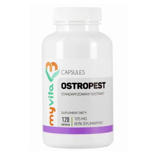 Ostropest plamisty 80% sylimaryny standaryzowany ekstrakt 125mg 120 kapsułek MyVita