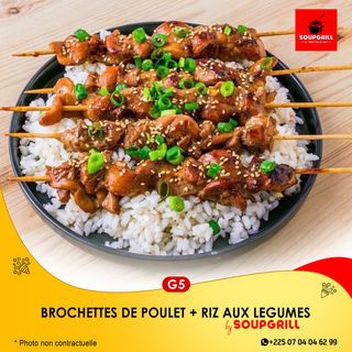 Brochette De Poulet + Garniture