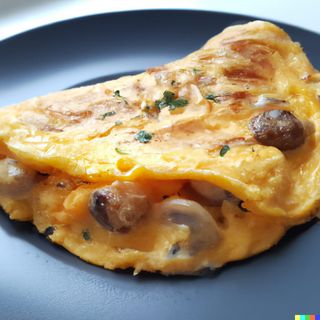 Omelette aux Crevettes + Fromage + Champignons