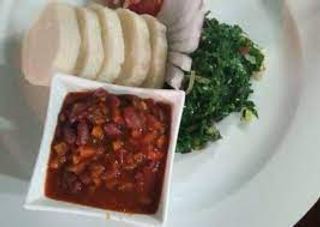 Beans stew with ugali and a side