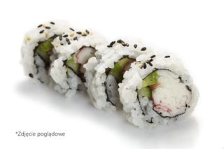 Uramaki łosoś i kawior Masago
