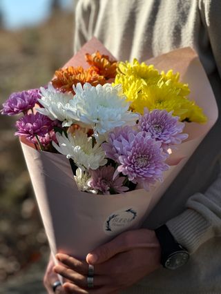 ფერადი ქრიზანთემა (5ტოტი)