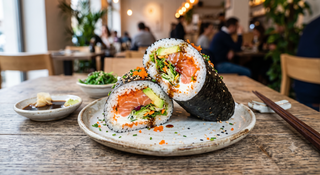 Sushi burrito salmone