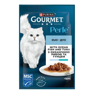 Корм для котів Gourmet Perle Duo з океанічною рибою та тунцем (85г)