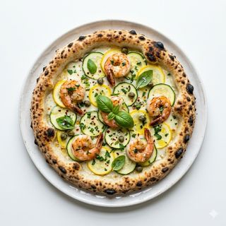 Zucchini Con Gamberi Pizza