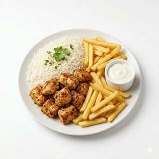 Plato con Pollo kebab