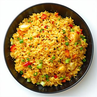 Arroz Frito Al Curry Con Pollo