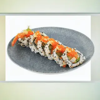 Uramaki z krewetkami w tempurze