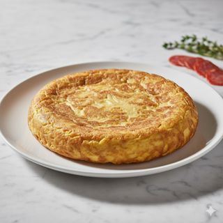 Tortilla Mediana Con Rulo De Cabra Y Cebolla Caramelizada (20 Cm.)