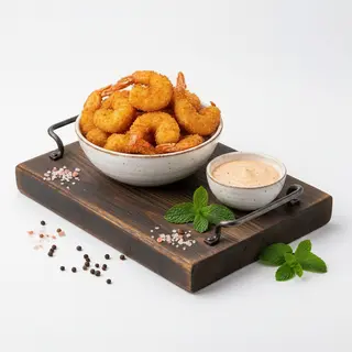Creveți în crustă panko