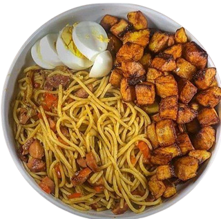 Spaghetti Plantain and Egg