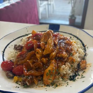 Tiras de pollo con salsa mexicana 