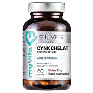 Cynk chelat diglicynian cynku 15 mg wsparcie odporności 60 kapsułek MyVita Silver