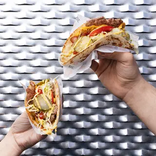 Cheese burger tacos