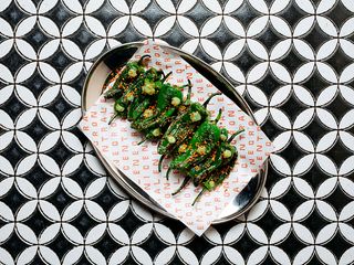 Papryka Padron z sezamem Kimchi