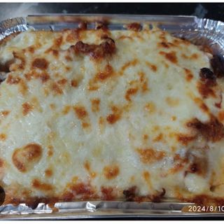 Carne de kebab con queso al horno 