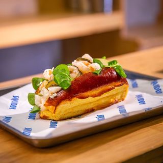 Roll de gambas con tártara (no frito)