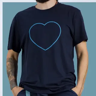 მაისური  "ატარე სიყვარული" XL  Unisex ლურჯი ცისფერი გულით