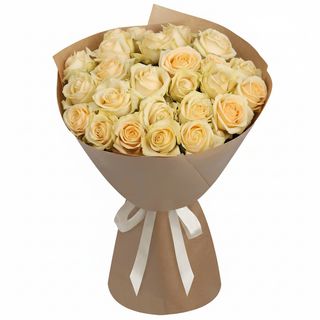 Букет з 21 кремової троянди