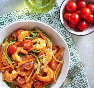 69 Gamberoni stufati con verdure