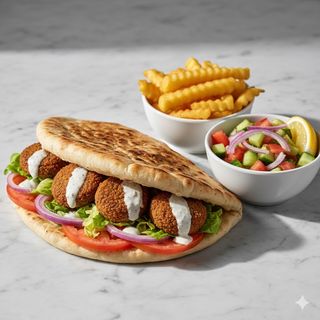 Menú kebap falafel
