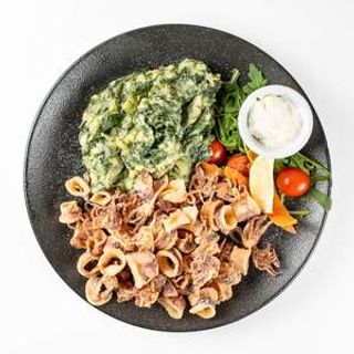 Lignje na žaru s blitvom na dalmatinski