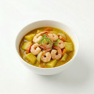 Langostinos Con Curry Amarillo