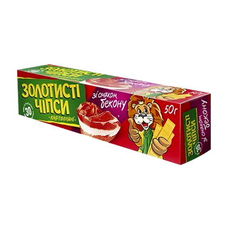 Золотисті Чіпси Бекон 50г