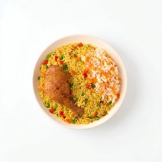 Fried Rice 2 Spoons, Salad & Chicken