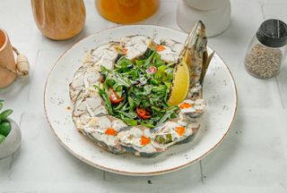 Скумбрия фаршированная шпинатом и сыром (480г)