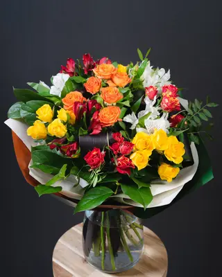 Buchet Minirosa si Alstromeria