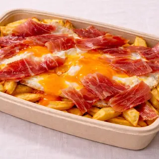 Huevos rotos con jamón
