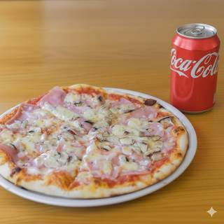Pizza Capricciosa + Coca Cola