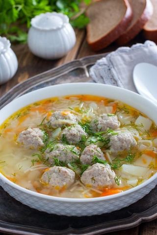 Суп з курячими (фрикадельками)