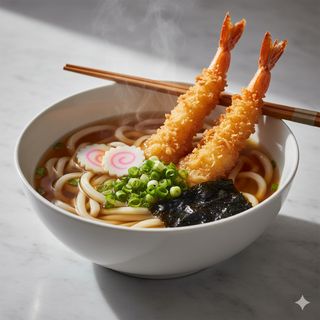 Udon Con Langostinos En Tempura