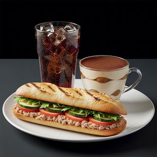 Bocadillo vegetal + Refresco + Tiramisú
